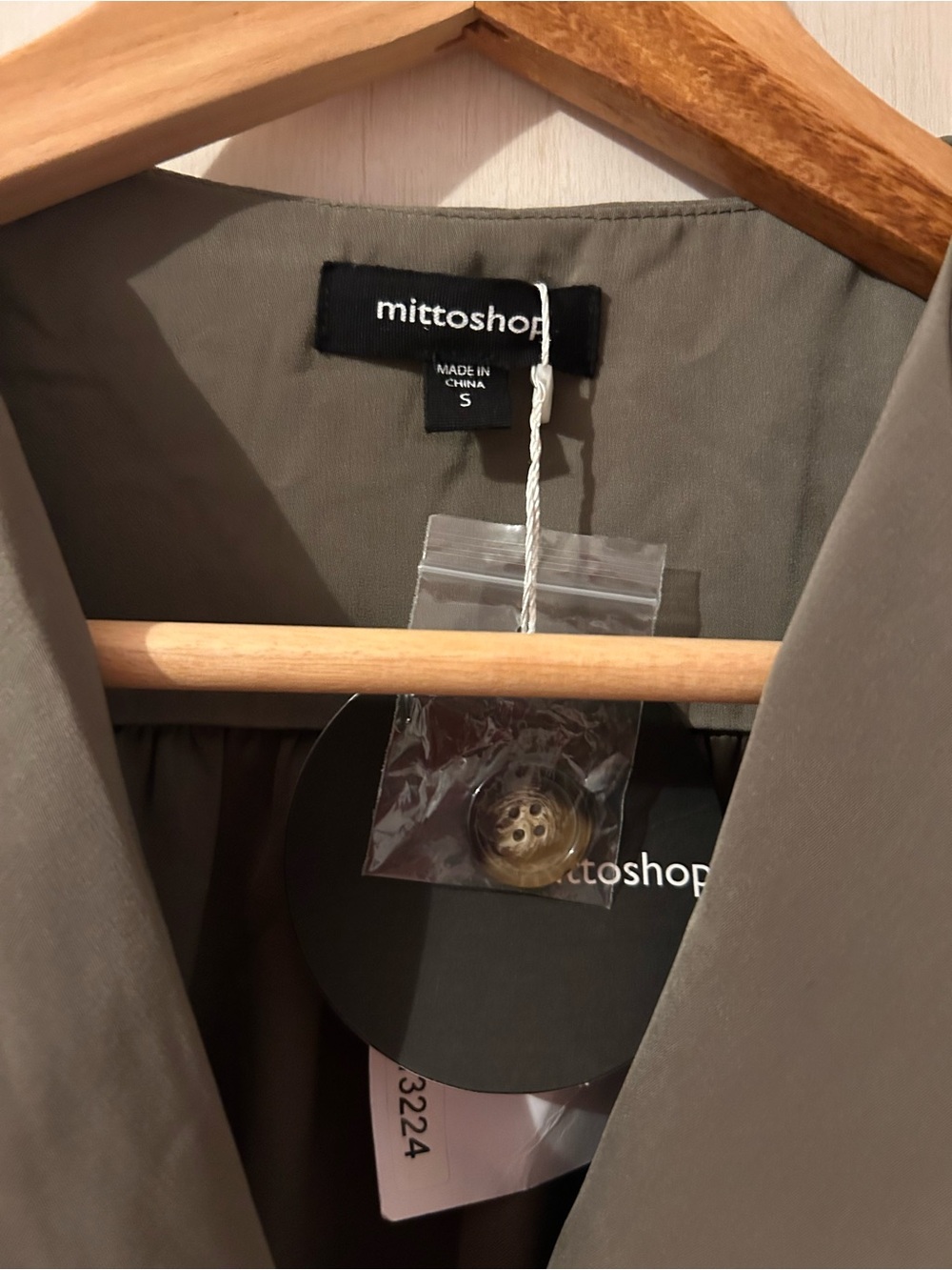 mittoshop Olive Green Drawstring Trench Dress - Picture 3 of 4